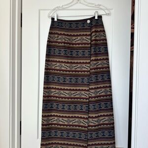 Pendleton Geometric Maxi Wrap Skirt - Blue, Brown, Tan